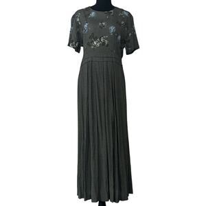 Vintage Just in Thyme maxi floral long dress empire Cottagecore modest prairie M